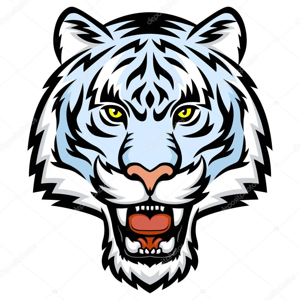 Tête De Tigre Blanc — Image Vectorielle Komissar008 concernant Image Tete De Tigre