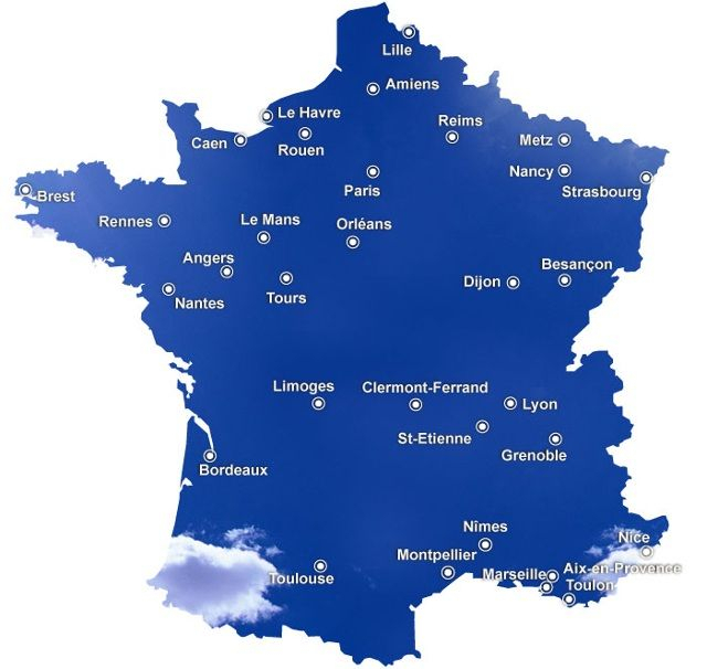 The 52 Best Perso Images On Pinterest | Map Of France serapportantà Carte De France Grande Ville