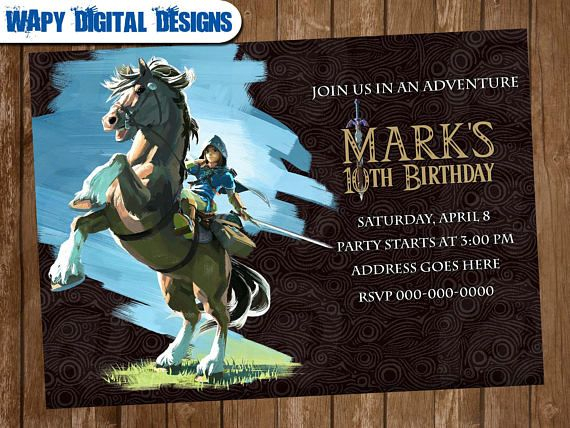 The Legend Of Zelda M2 Digital Party Invitation Customize concernant Invitation Zelda