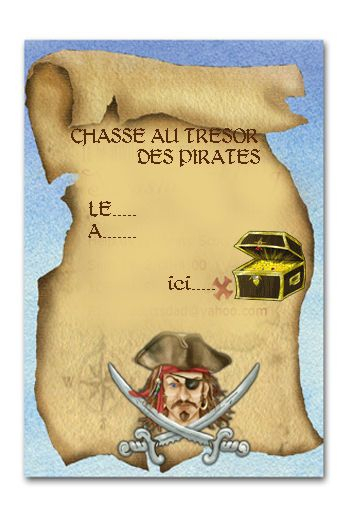 Theme | Anniversaire Thème Pirate, Chasse Au Trésor, Thème destiné Invitation Chasse