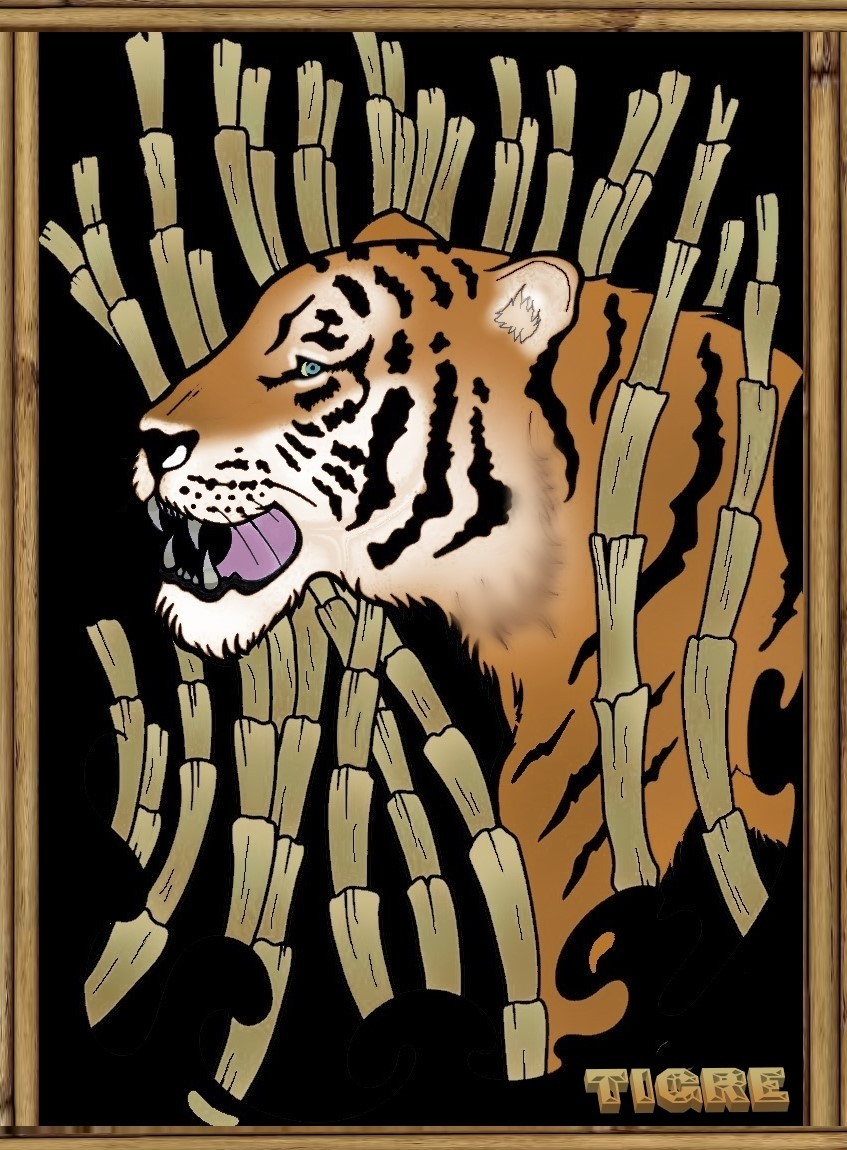 Tigre Chinois - Cyberjl - Digital Painting .School tout Tigre En Chinois