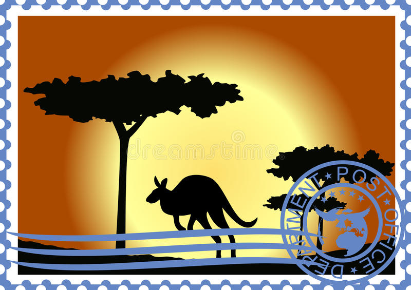 Timbre-Poste. L'Australie. Illustration De Vecteur serapportantà Animal Australien En 4 Lettres