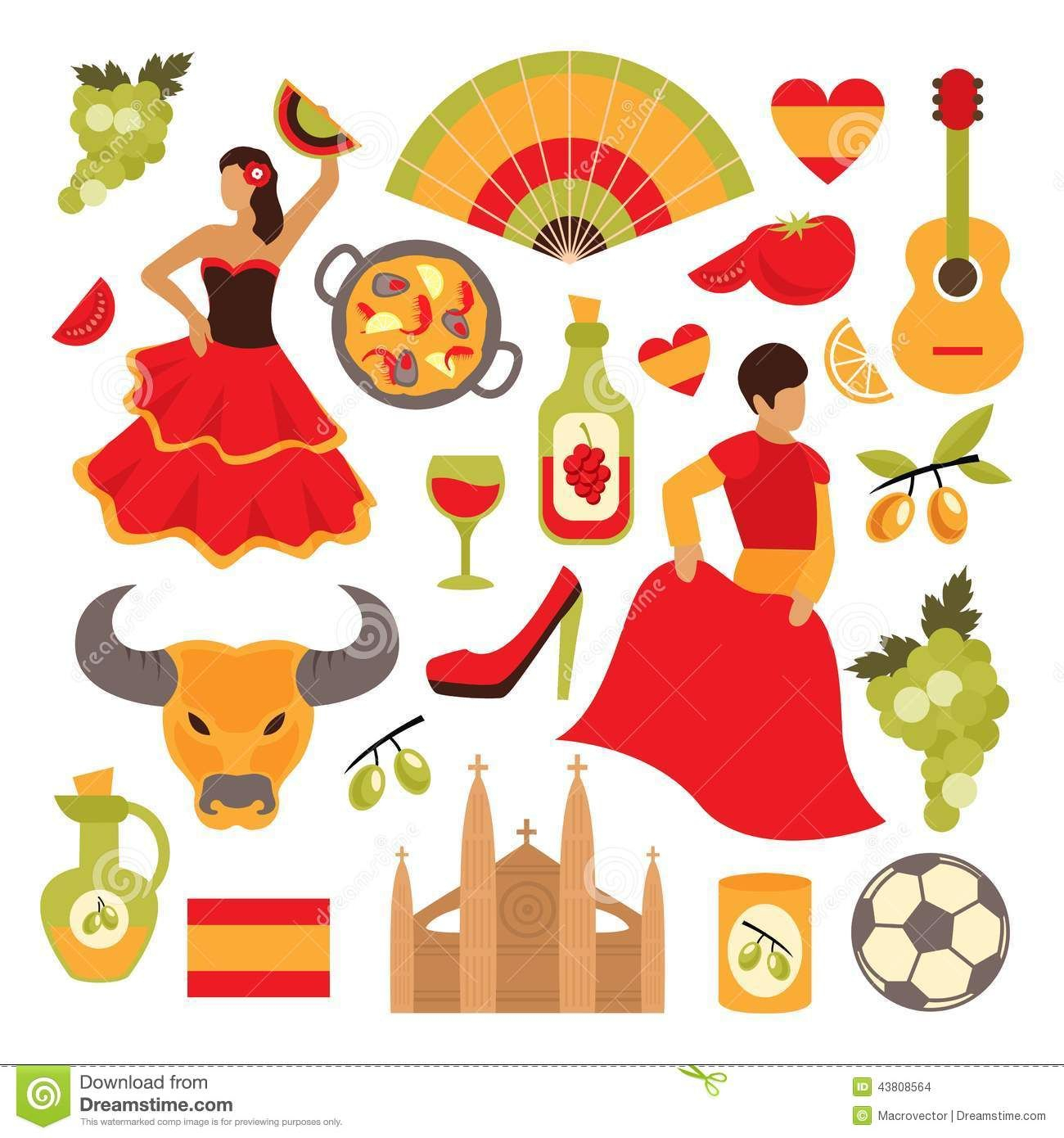 #Tópicos - Spain-Icons-Set-Travel-Tourist-Attractions intérieur Image Espagnol A Imprimer