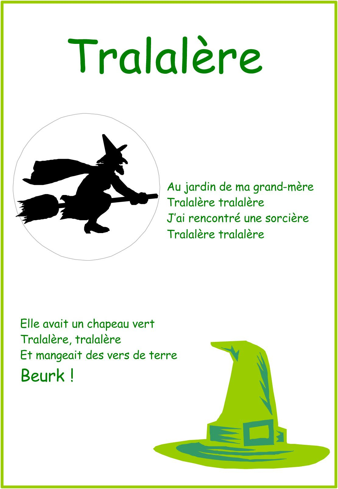 Tralalere | Comptine Halloween, Sorcières Maternelle intérieur La Sorciere Tambouille