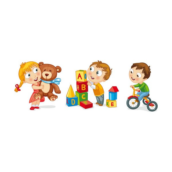 Trois Sticker Jeux D'Enfant Peluche Vélo - Stickersmania.fr à Jeux Ludique Enfant