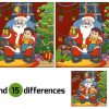 Trouver Le Jeu Des Différences : Le Père Noël Donne Un dedans Jeux De Père Noël