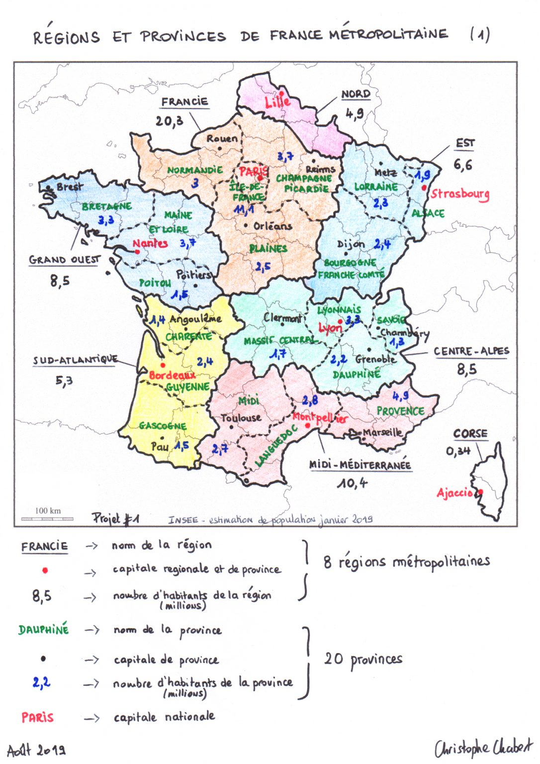 Un Découpage De La France En 13 Régions Et 20 Provinces serapportantà Carte Anciennes Provinces Françaises