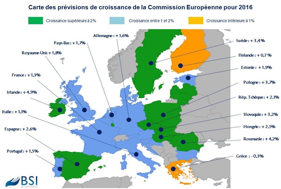 Union Européenne, Perspectives Macroéconomiques Pour 2016 concernant Carte Des Pays De L Union Europeenne