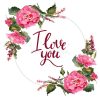 Valentine Flower Wreath Illustration De Fleur D'Aquarelle à Je T Aime Avec Des Fleurs