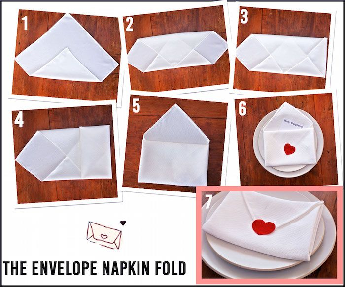 Valentine&amp;#039;S Day: Diy Romantic Napkin Folding | Napkin intérieur Comment Faire Une Enveloppe En Coeur