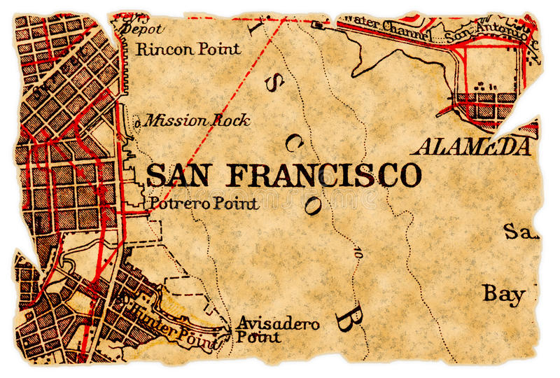 Vieille Carte De San Francisco Photo Stock - Image Du concernant Carte De Fra