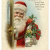Vintage Christmas Image - Santa At Door - The Graphics Fairy intérieur Noel Noel Noel