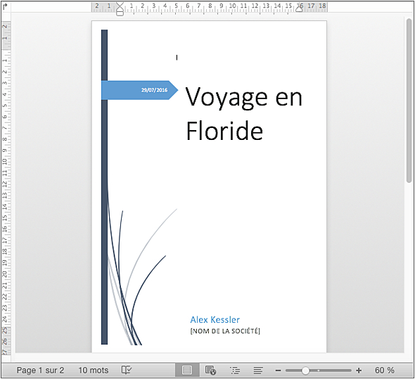 Word 2016 Pour Mac - Insérer Une Page De Garde - Editions encequiconcerne Modèle Page De Garde Word