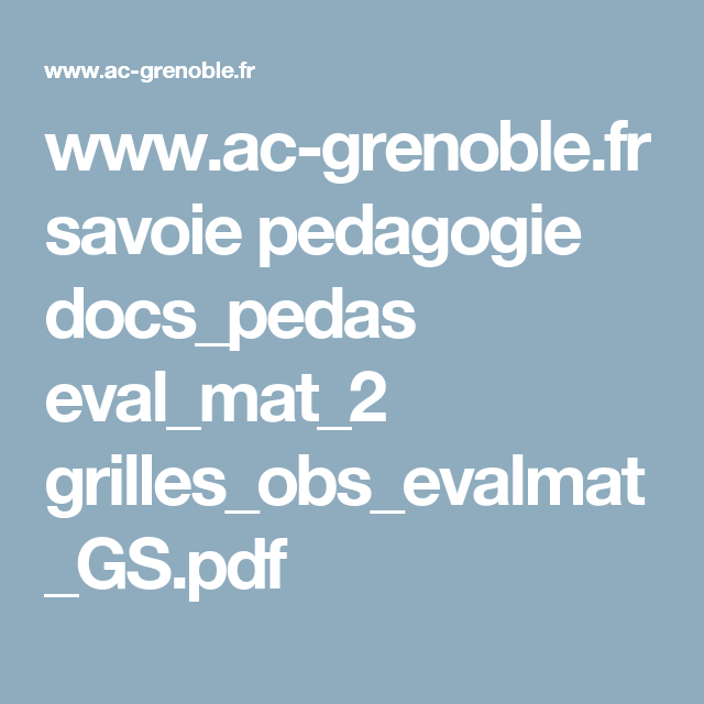 Www.ac-Grenoble.fr Savoie Pedagogie Docs_Pedas Eval_Mat_2 serapportantà Acgrenoble
