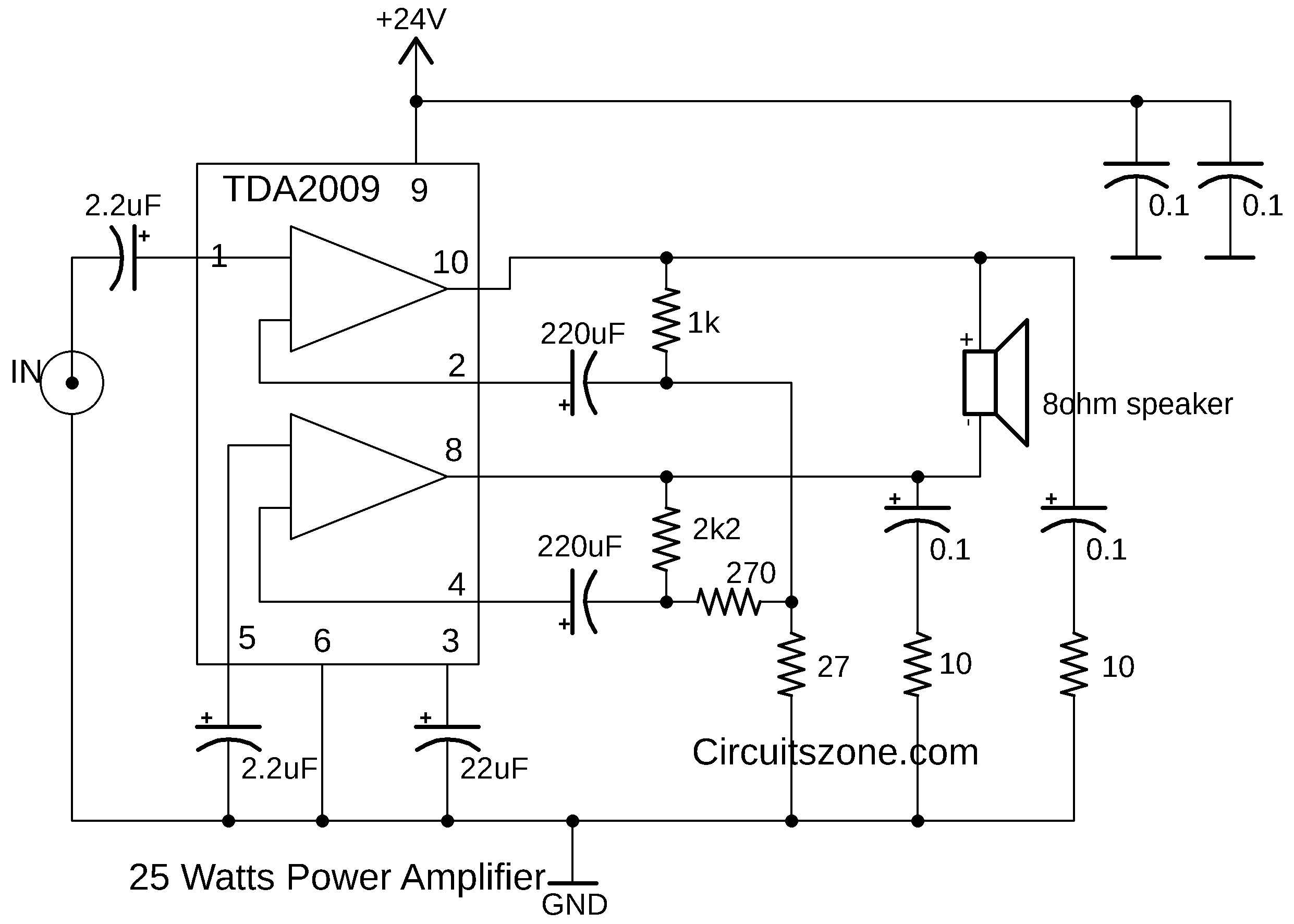 25 Watt Power Amplifier Circuit Based Ic Tda2009 intérieur Video Amplifier Ics