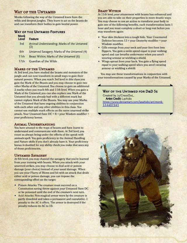 5E Monk Guide Treantmonk - Yoiki Guide encequiconcerne Ua Classes 5E