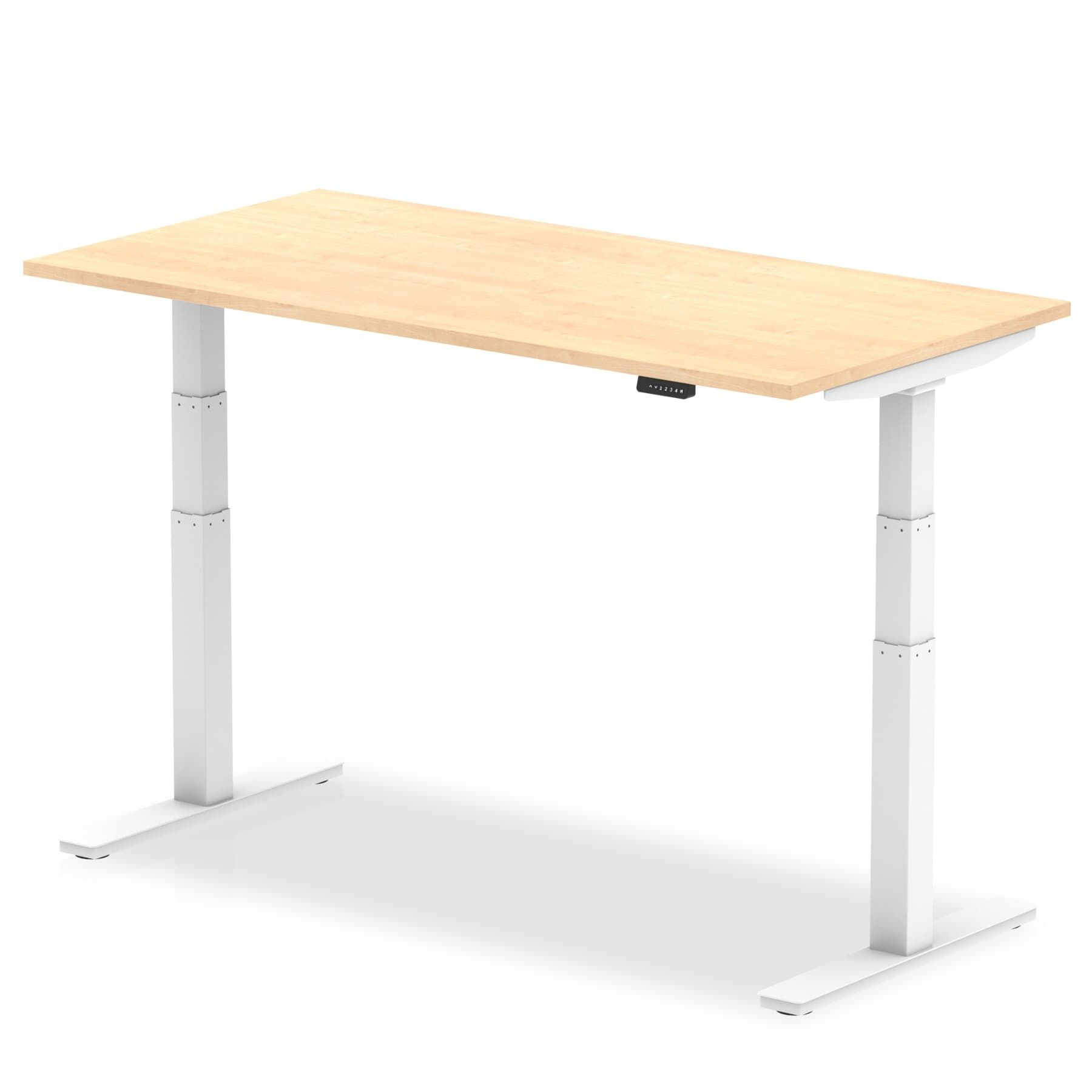 Air 1200 X 800Mm Height Adjustable Desk Maple Top White Leg serapportantà Height Adjustable Desk India