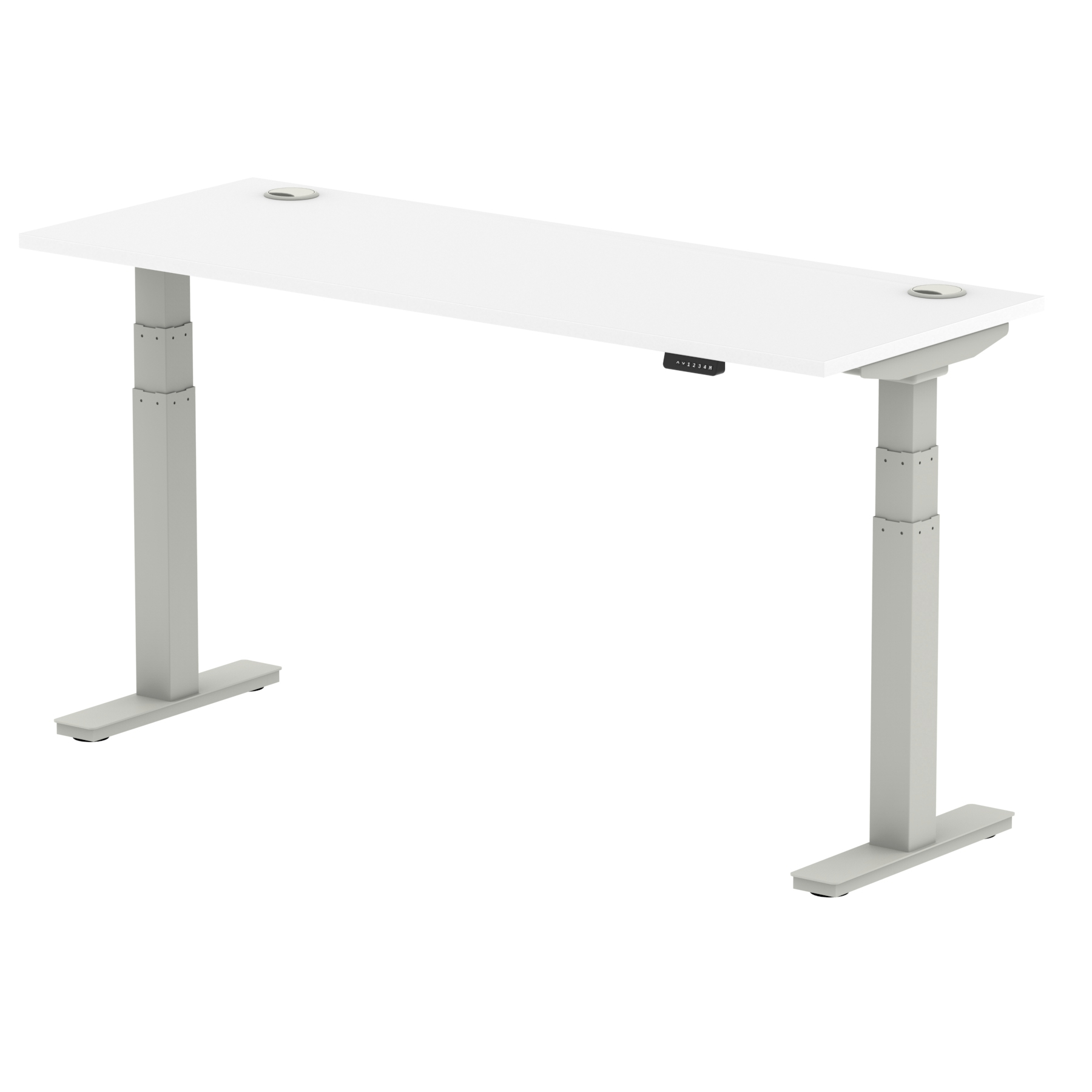 Air 1600 X 600Mm Height Adjustable Desk White Top Cable concernant Height Adjustable Desk India