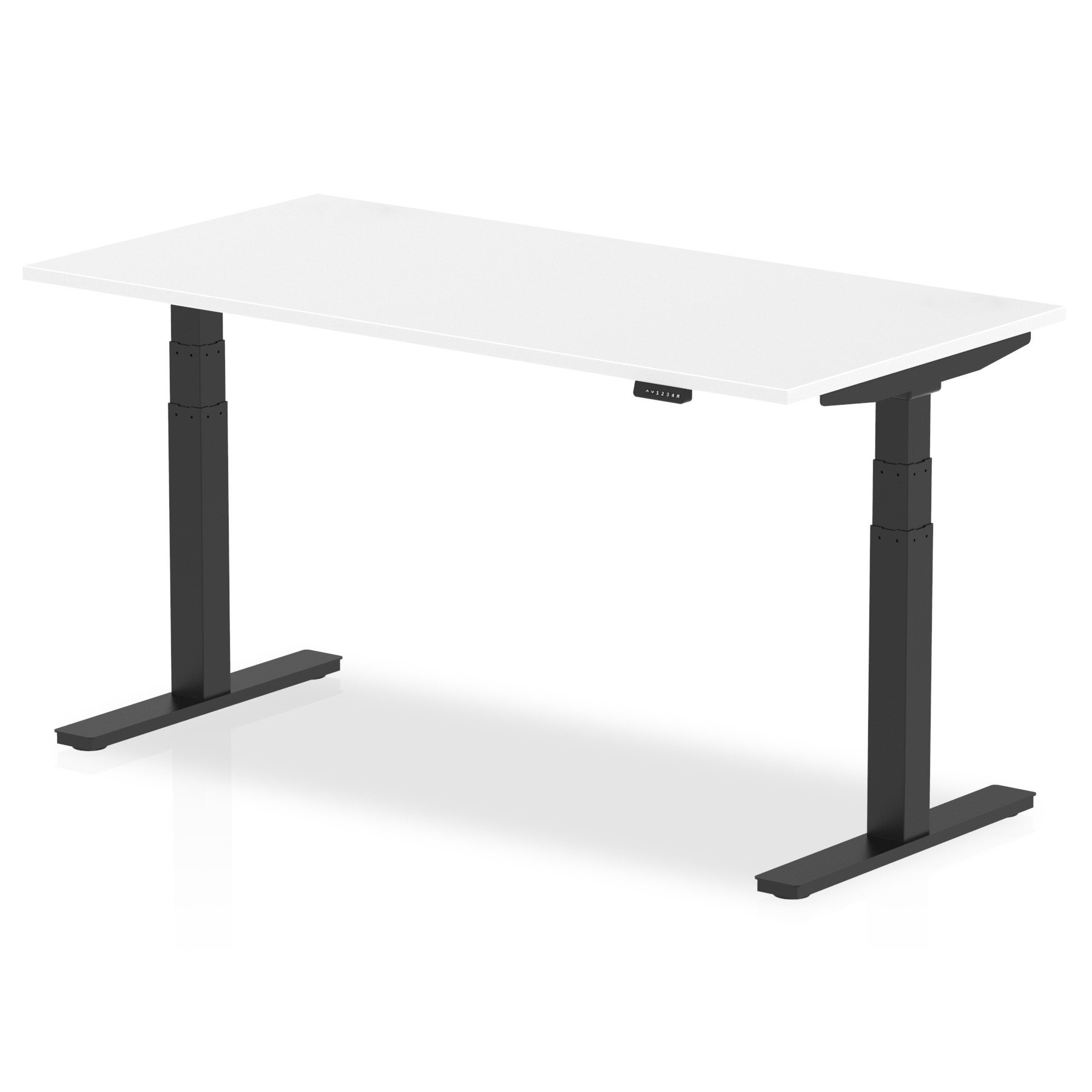 Air 1600 X 800Mm Height Adjustable Desk White Top Black Leg pour Height Adjustable Desk India