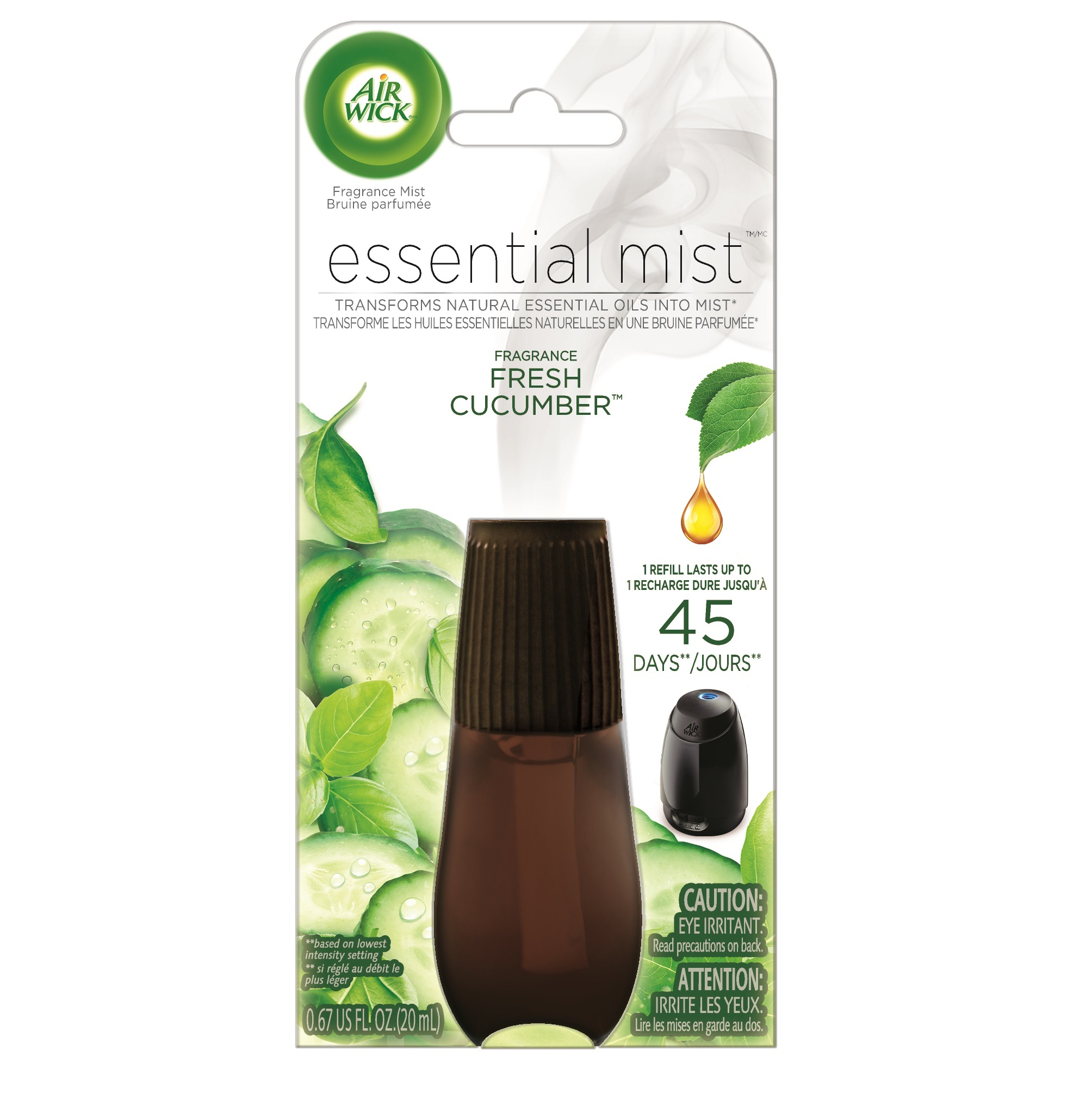 Air Wick Essential Mist Refill, 1Ct, Fresh Cucumber intérieur Air Wick Refills