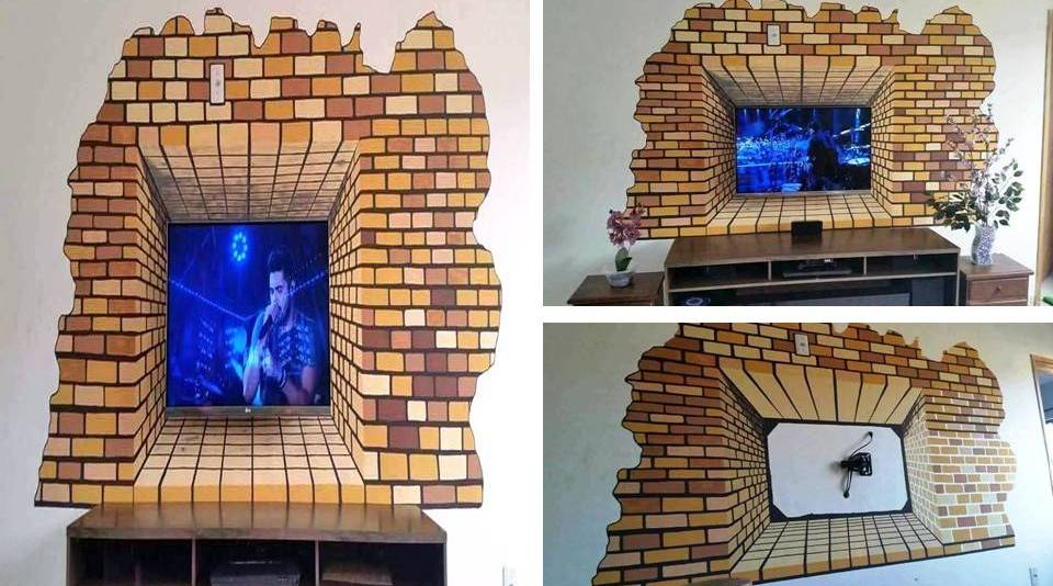 Amazing Creative Ideas Painting 3D Wall Tv - Decor Units à 3D Wall Painting Images