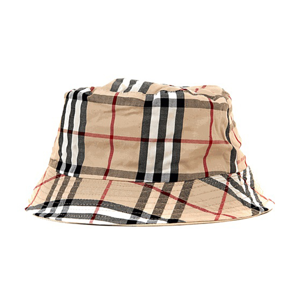 Authentic Burberry Reversible Bucket Hat Check - Beige avec Burberry Hat Mens