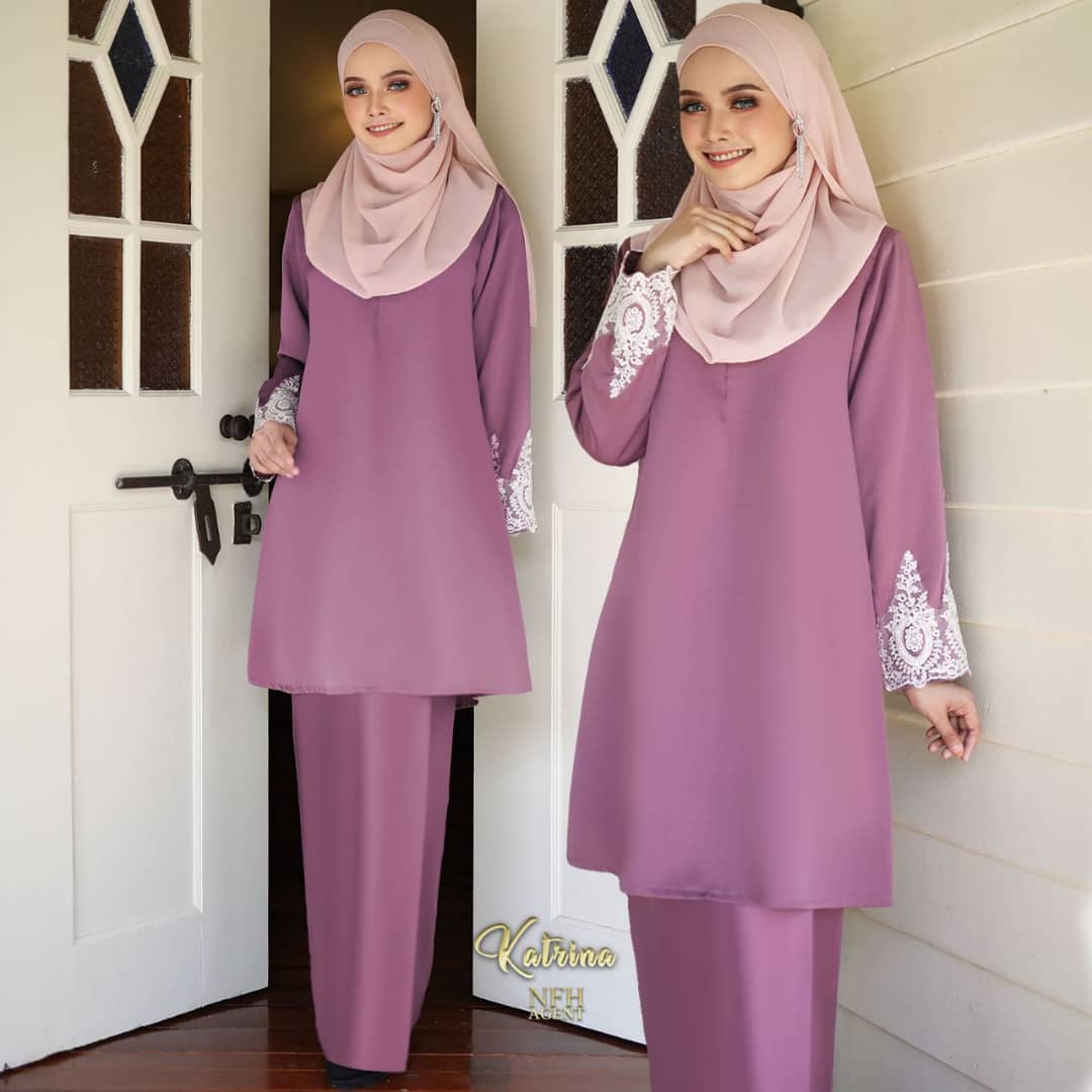 Baju Kurung Moden Lace Sedondon Katrina | Saeeda Collections intérieur Baju Kurung Moden