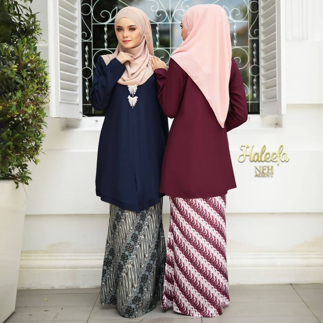 Baju Kurung Moden Raya Terkini Haleefa Close 2 | Saeeda pour Baju Kurung Moden