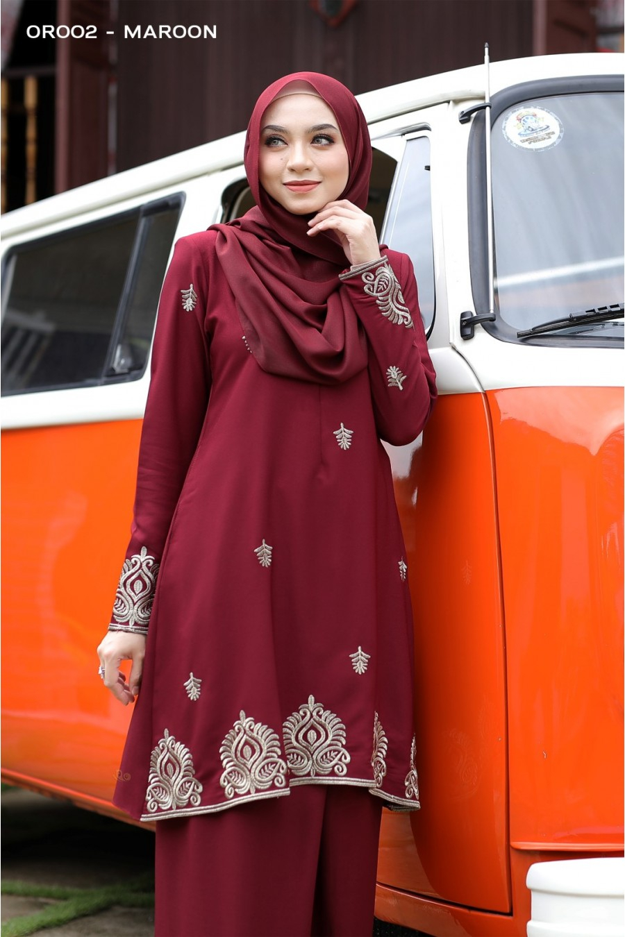 Baju Kurung Moden Sulam Orked (Mesra Penyusuan) | | Saeeda destiné Baju Kurung Moden