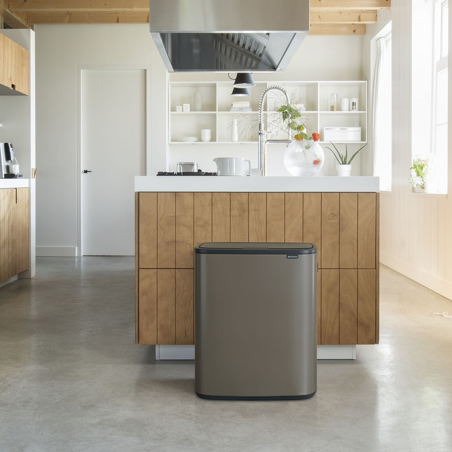 Brabantia Bo Touch Bin, 30L + 30L, Platinum | Leekes serapportantà Brabantia Bin