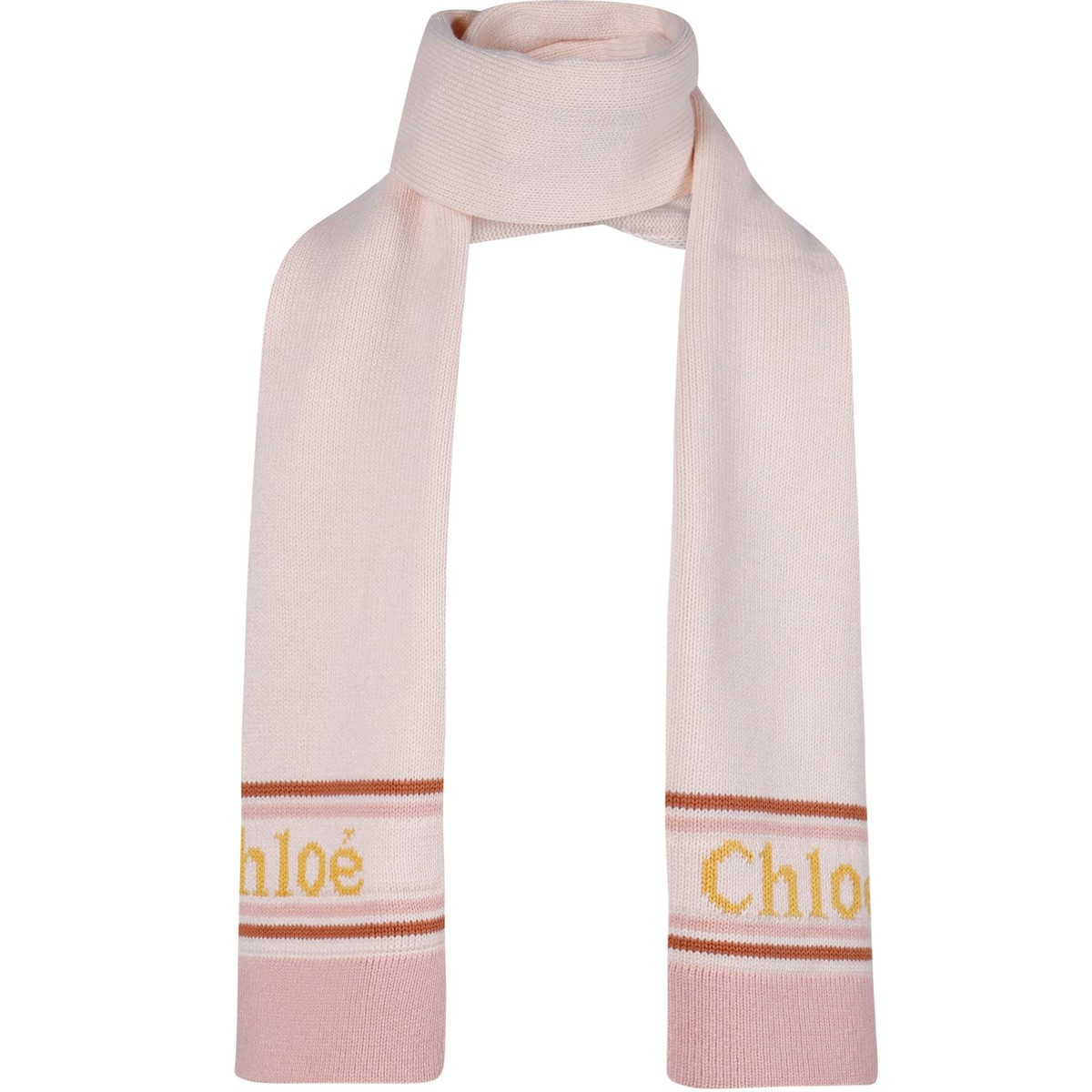 Chloe Girls Logo Scarf In Pink - Bambinifashion destiné Chloé Scarf