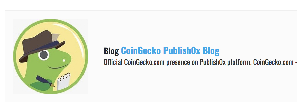 Coingecko Joins Publish0X dedans Coingecko