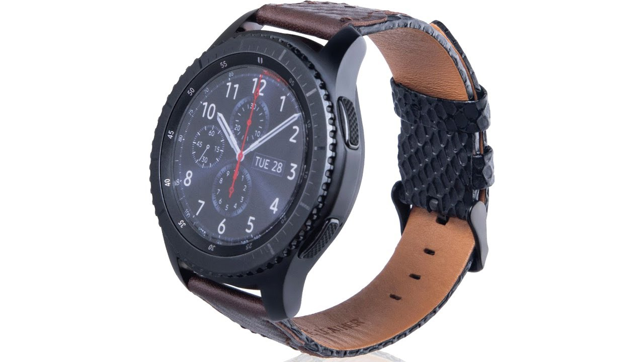 Черно-Коричневый Двухцветный Кожаный Ремешок Для Samsung dedans Samsung Gear S3 Vs Galaxy Watch 3
