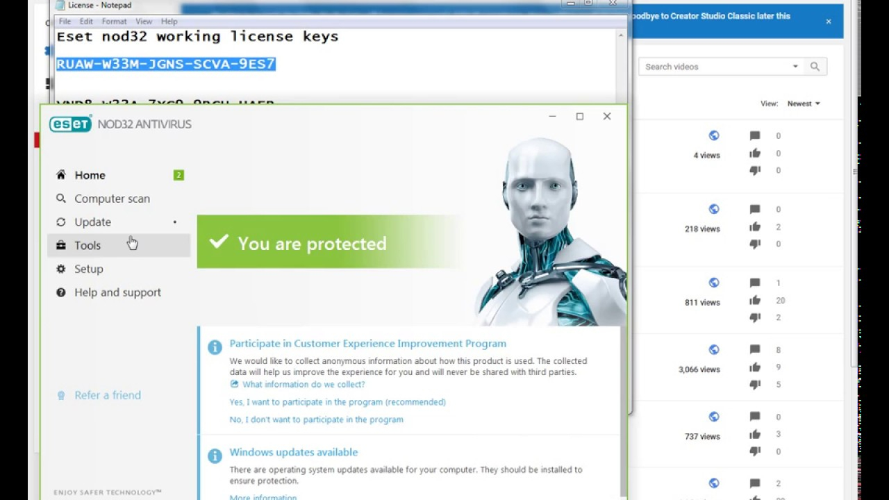 Eset nod32 keys ключи