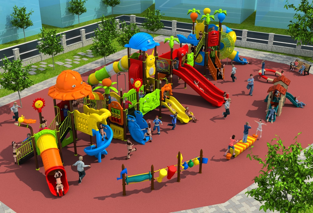 European Standard Children Outdoor Plastic Playground For intérieur Kids Activity In Ten Eyck Park