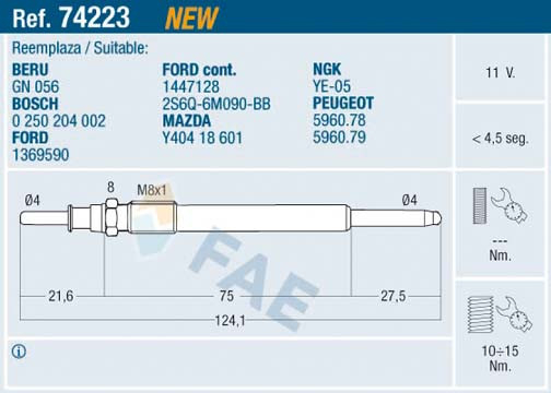 Glödstift Fae 74223 - Trodo.se encequiconcerne Trodo