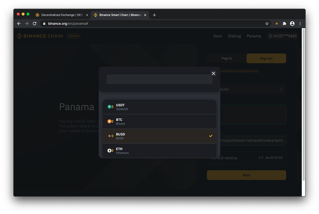 How To Peg-Out Tokens From Binance Smart Chain - Basics tout Binance Chain Wallet