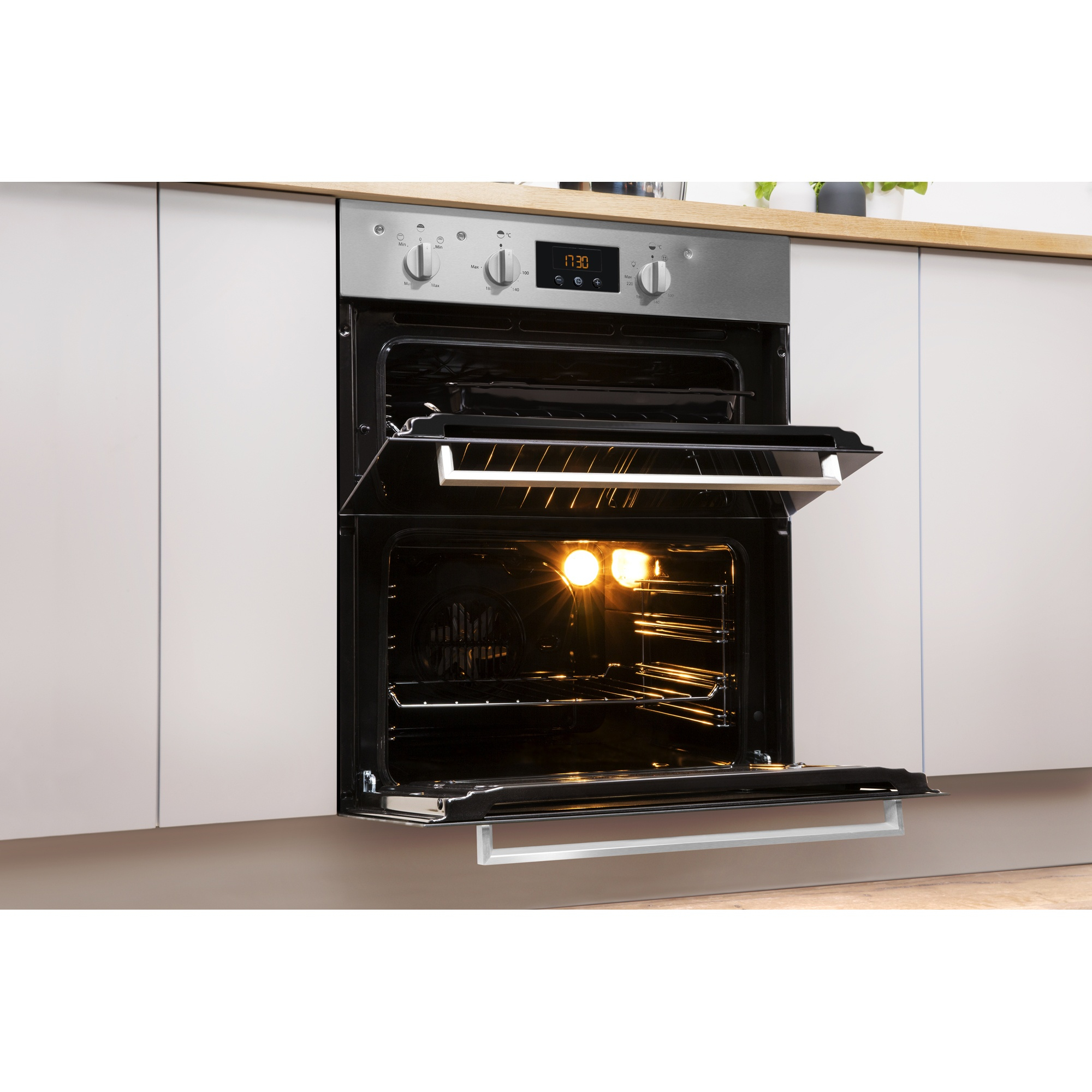 Indesit Idu6340Ix 96L Built-Under Double Oven | Hughes intérieur Indesit Oven