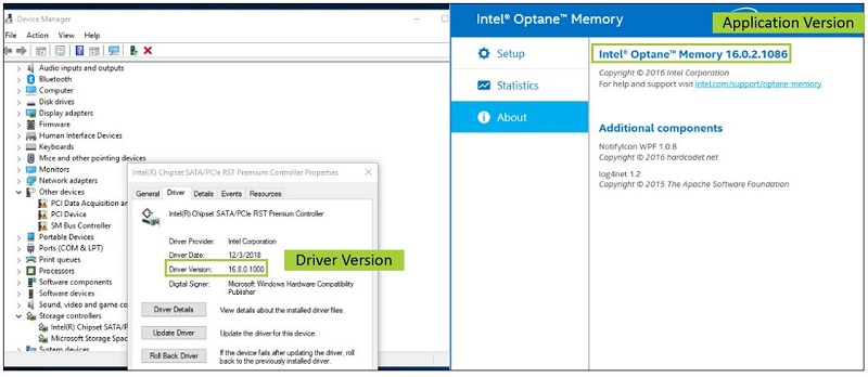 Intel® Rst Driver And Intel® Optane™ Memory Capable App serapportantà Intel Rapid Storage Technology Driver