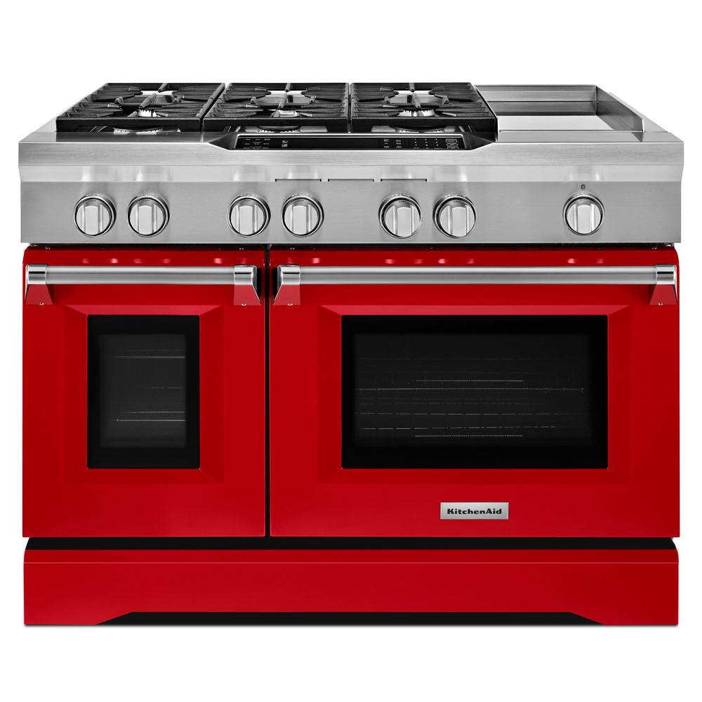 Kitchenaid 48 In. 6.3 Cu. Ft. Dual Fuel Range Double Oven pour Kitchenaid Hob