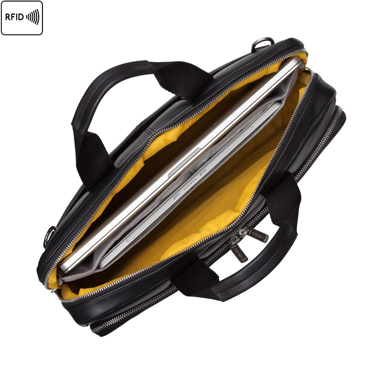 Knomo Newbury 15&amp;quot; Top Zip Briefcase Black, Functional encequiconcerne Knomo