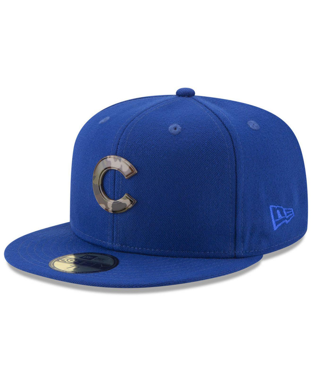Ktz Chicago Cubs Camo Capped 59Fifty-Fitted Cap In Blue concernant Chicago Cubs Fitted Hats