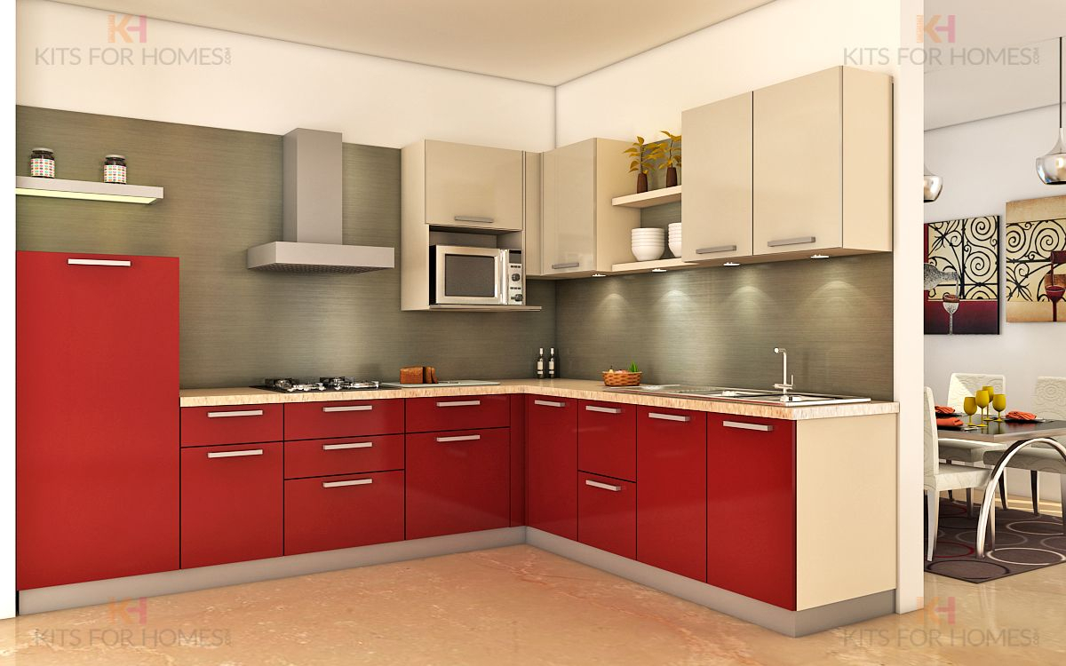 L Shaped Modular Kitchen | Kitchen Designs Layout, Kitchen à Modular Kitchen Colours