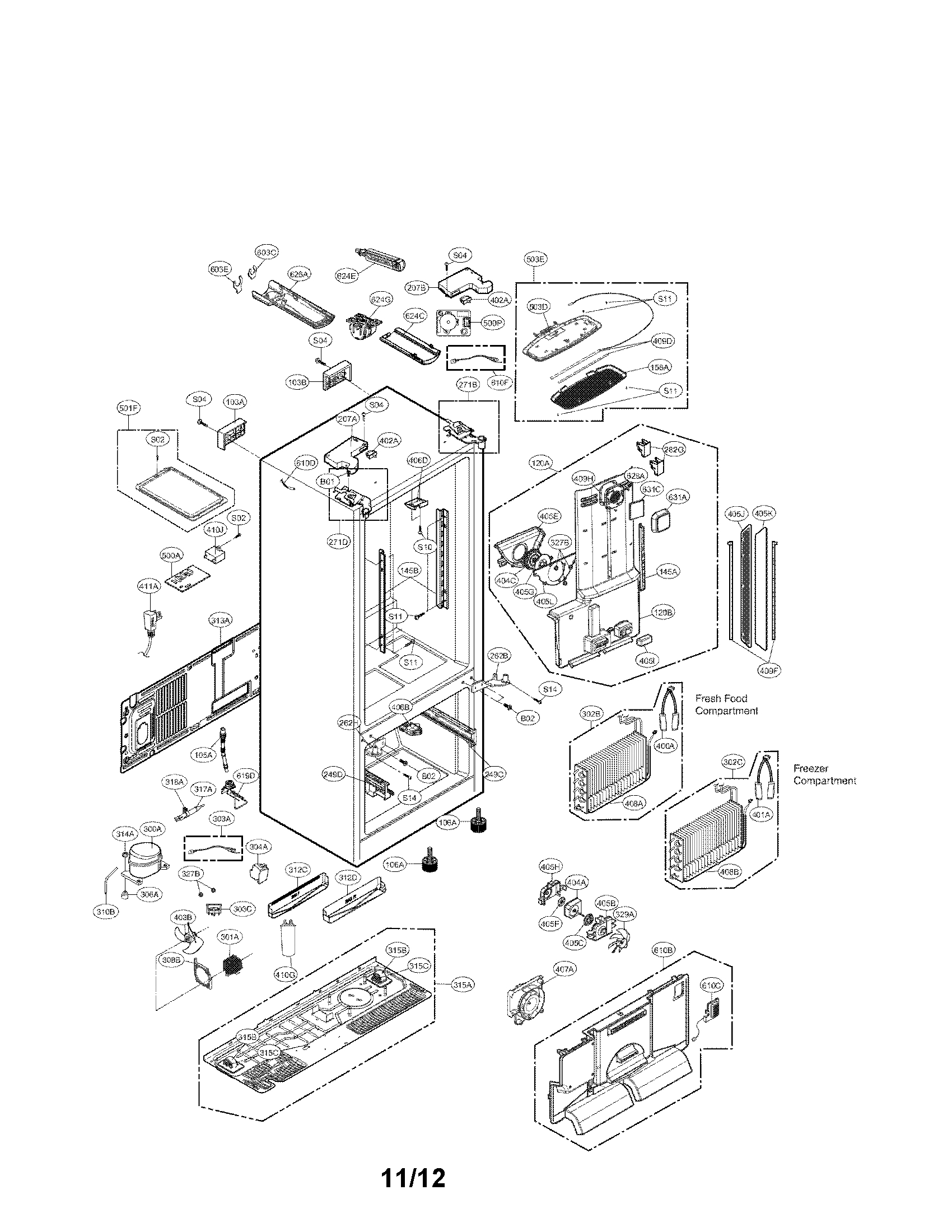 Lg Model Lfx25991St/02 Bottom-Mount Refrigerator Genuine Parts concernant Lg Refrigerator Parts