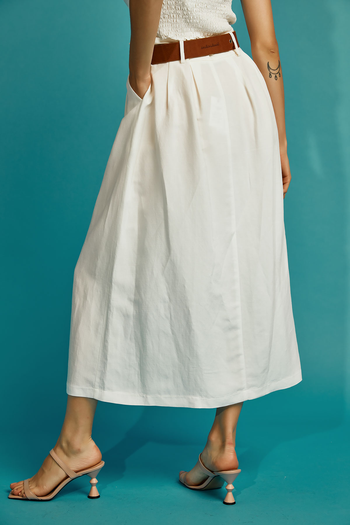 Linen Retro Skirt - Sekoia Boutique concernant Vintage Skjørt