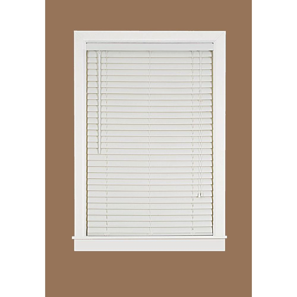 Luna White 2 In. Light Filtering Vinyl Mini Blind - 48 In intérieur Vinyl Blinds