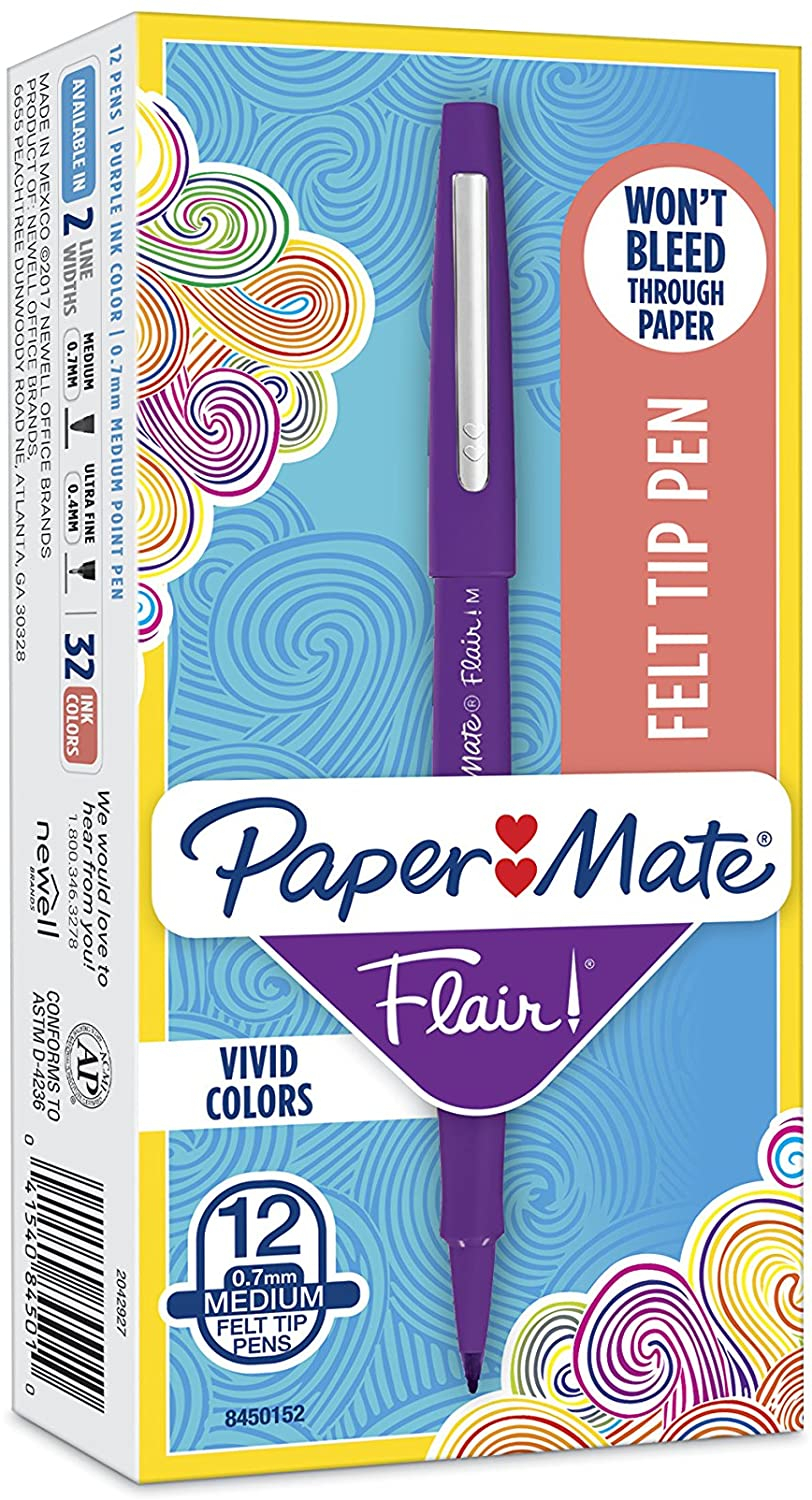 Paper Mate Flair Felt Tip Pens, Medium Point (0.7Mm à Paper Mate Flair Pens