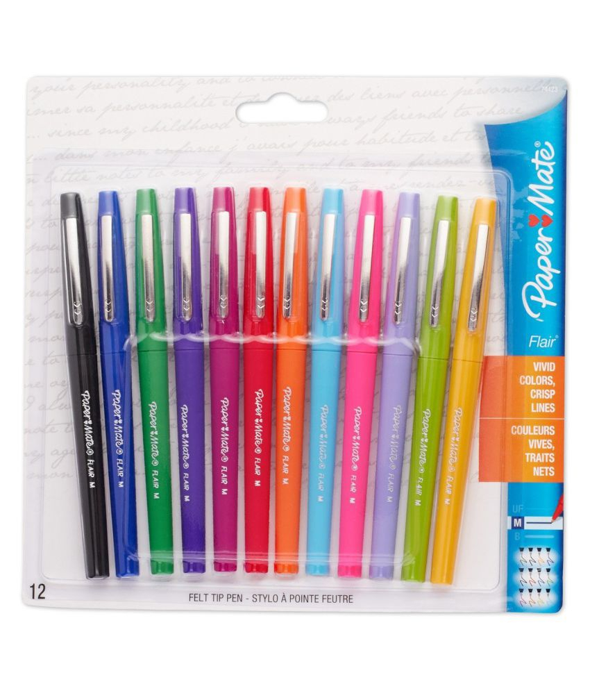 Paper Mate Flair Felt Tip Pens, Medium Point, Assorted pour Paper Mate Flair Pens