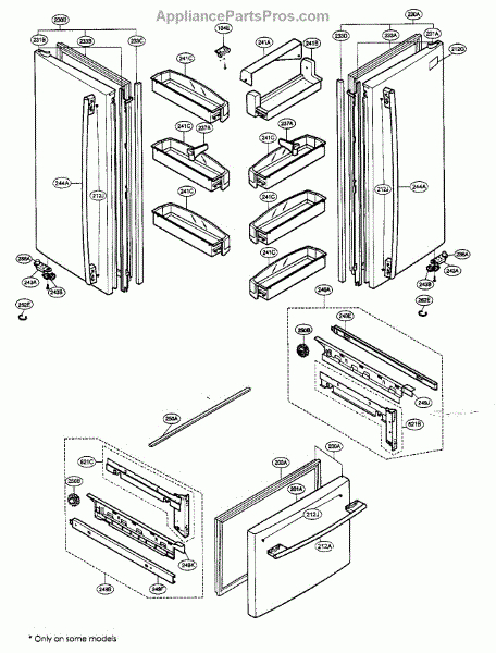 Parts For Lg Lfc22740Sb: Door Parts - Appliancepartspros tout Lg Refrigerator Parts