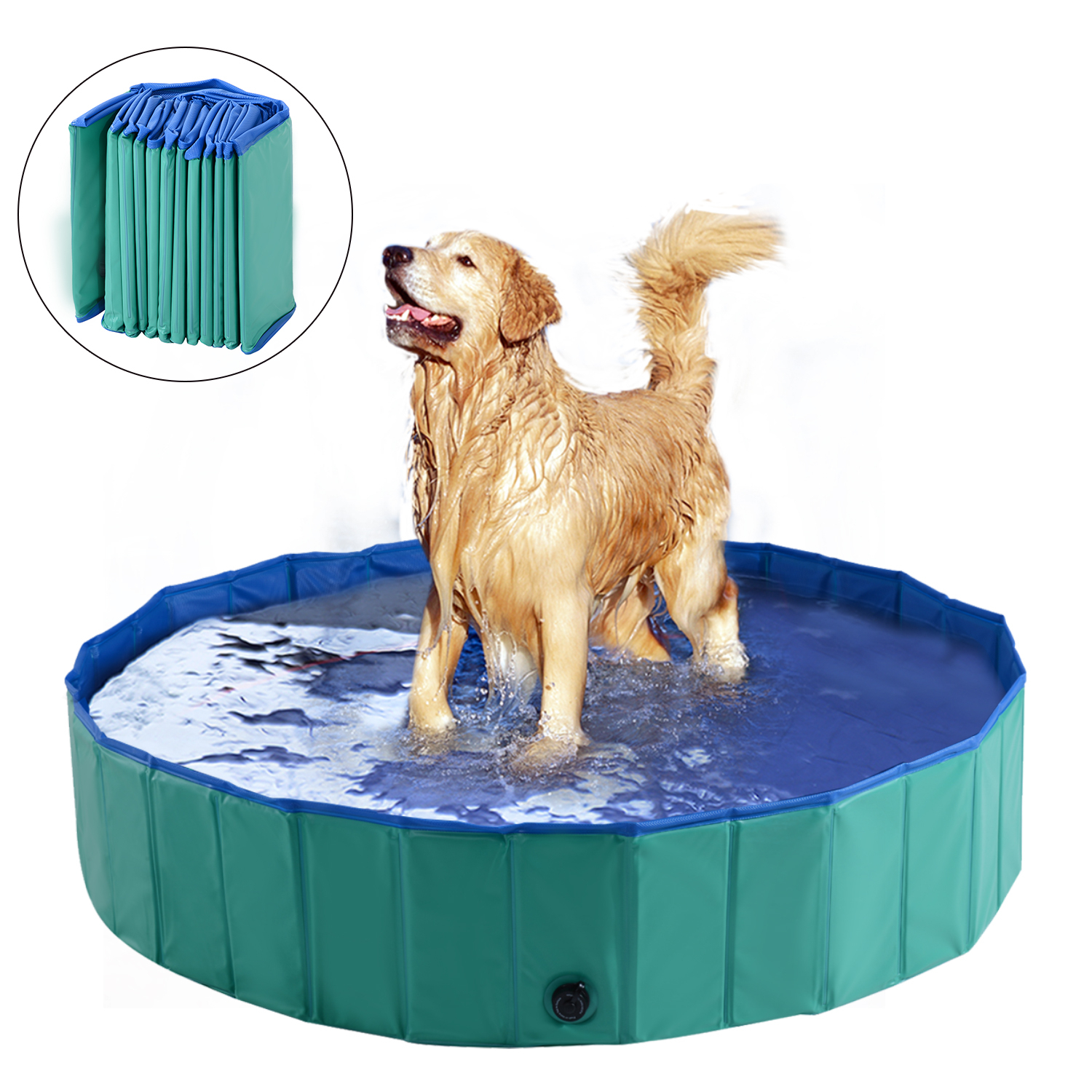 Pawhut Dog Bathing Tub 12&amp;quot; X 56&amp;quot; Collapsible Pvc Pet tout Pawhut